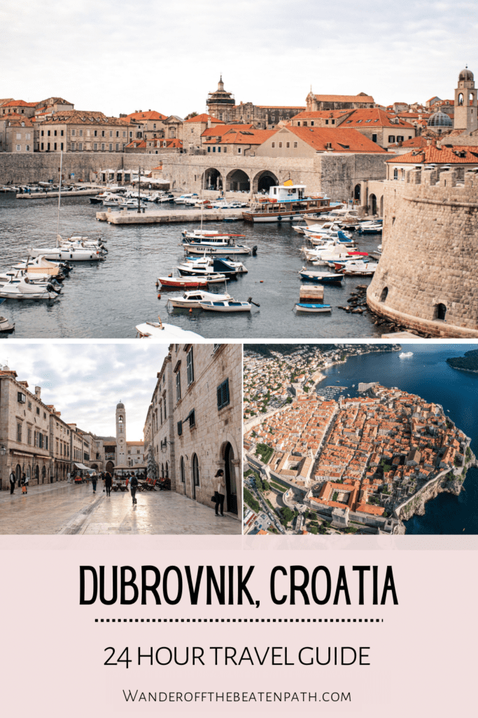 Collage of panoramic photos from Dubrovnik Old Town, Croatia