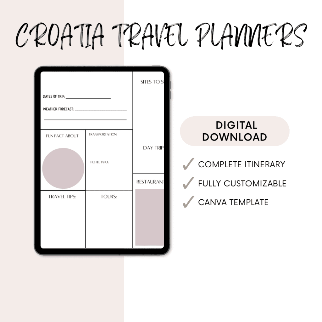 Digital download of Mauve Croatia Travel Planners