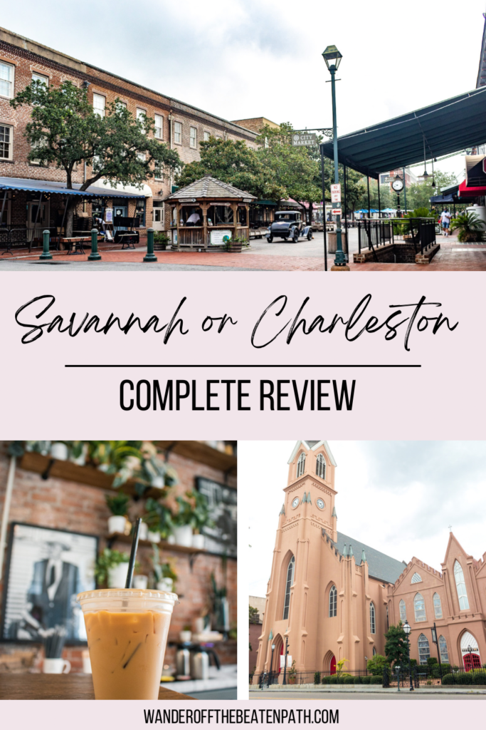 Collage of panoramic views in Charleston and Savannah