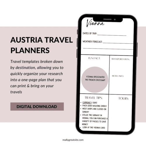 Vienna, Austria Travel Planner on an iPhone