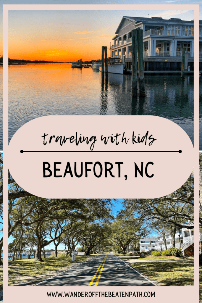 Two panoramic photos of Beaufort, NC including the view along Front Street as well as the view of the Beaufort Hotel