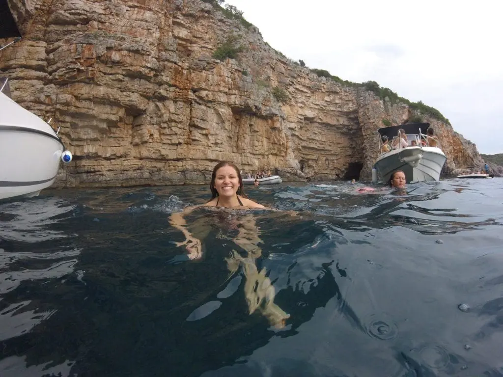 Swimming in the Blue Caves in Kotor Montenegro