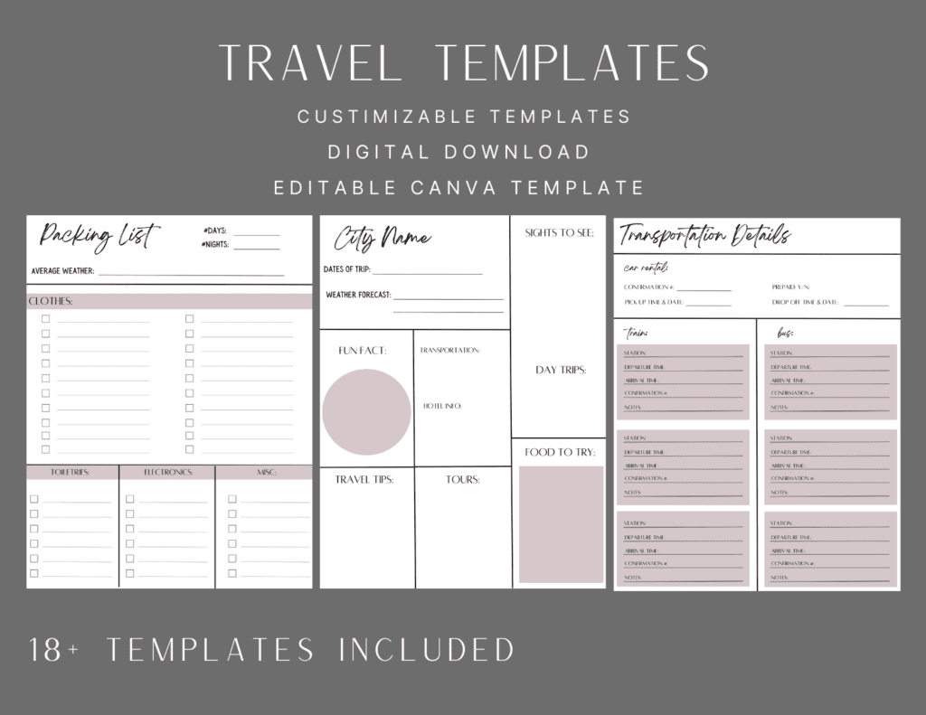 Travel Planner Templates – Wander Off The Beaten Path