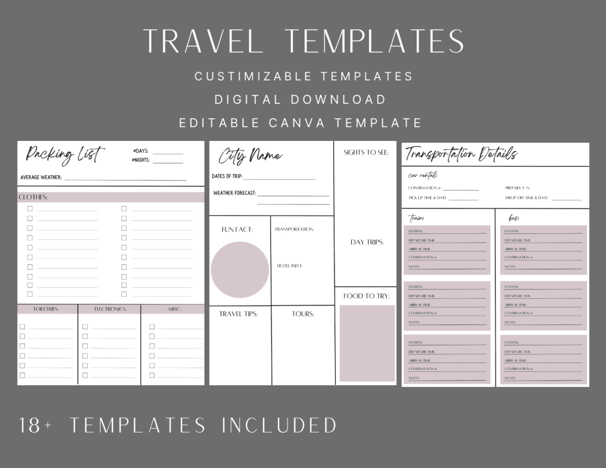 Travel Planner Templates – Wander Off The Beaten Path