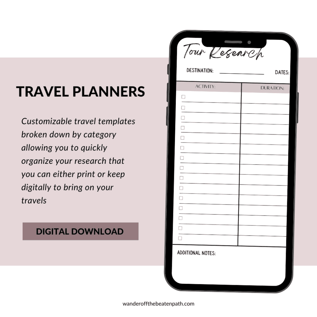 Travel Planner Templates – Wander Off The Beaten Path
