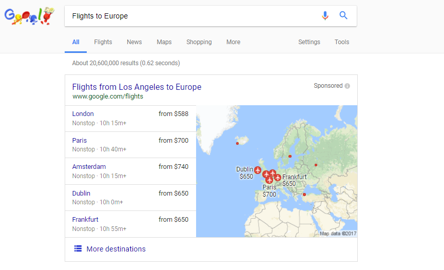 Flights, GOOGLE