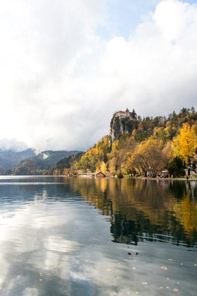 View of Lake Bled in Fall Slider Image