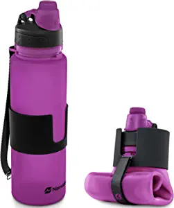 Nomader Collapsible Water Bottle - Leak Proof Twist Cap - BPA Free, 22 oz