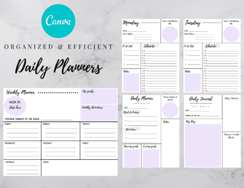 a snapshot of daily planner templates included