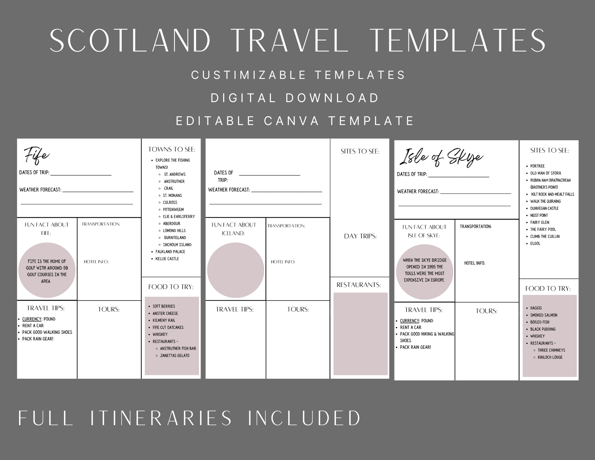 Mauve Scotland Travel Planners Display