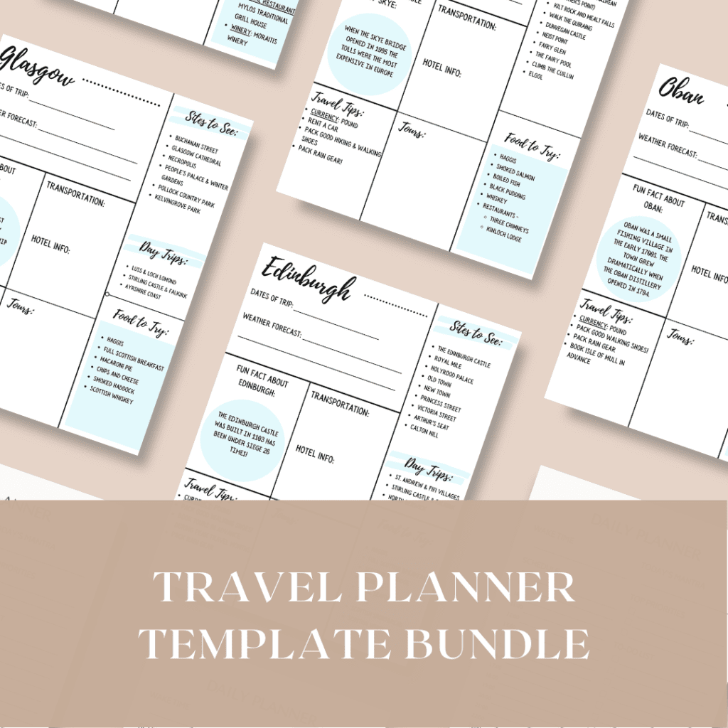 Scotland Travel Planner Templates – Wander Off The Beaten Path