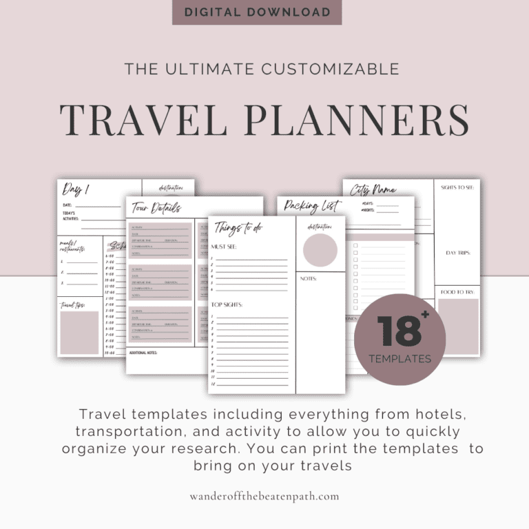 Travel Planner Templates – Wander Off The Beaten Path