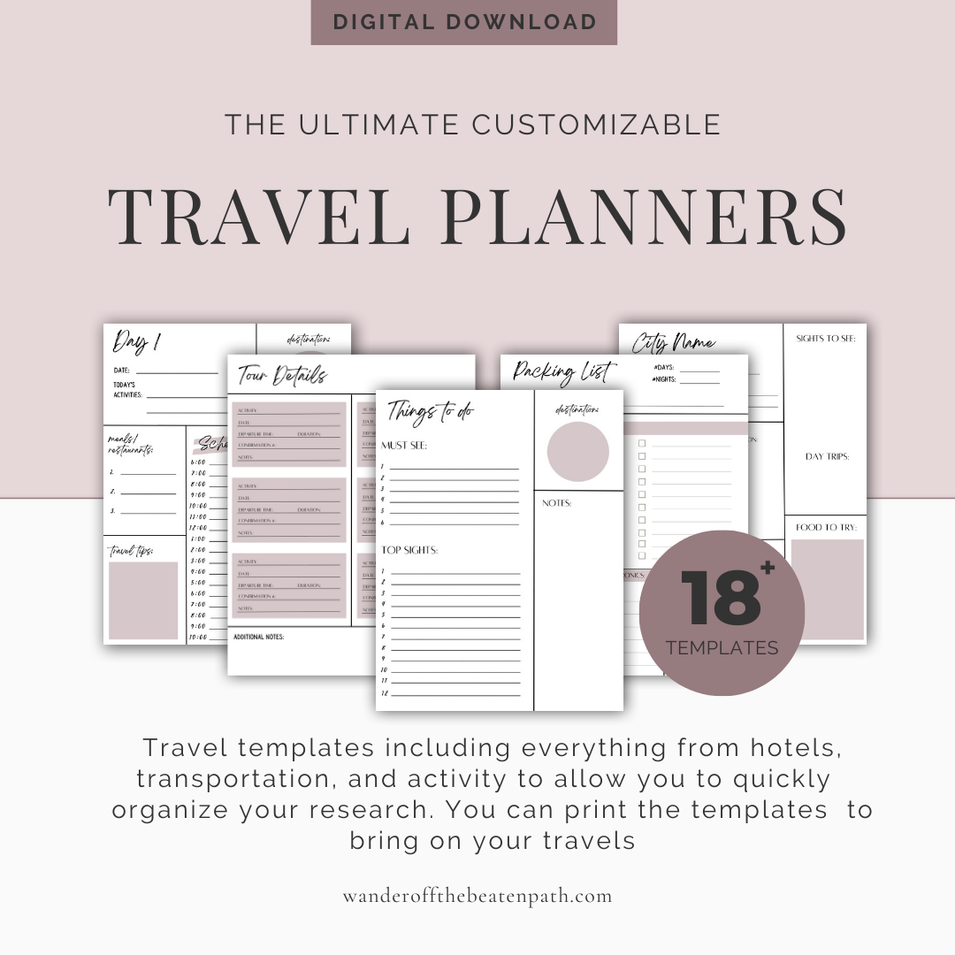 The Ultimate Customizable Travel Planners