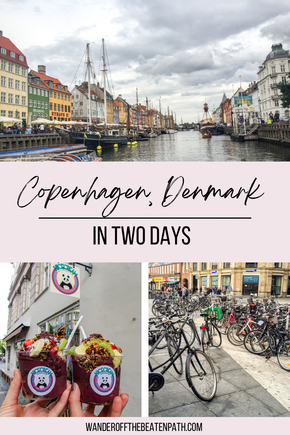 Collage of panoramic photos from Copenhagen Denmark