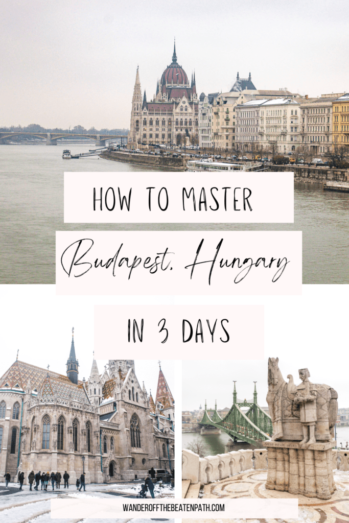 Scenic shots from Budapest including the Parliament, Fishermans Bastion, and the Danube River.