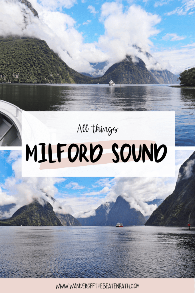 Collage of photos of Milford Sound. Click here for a full guide to visiting.