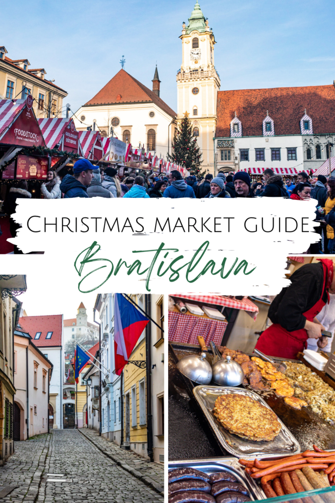 Collage of photos from the Christmas Market in Bratislava, Slovakia