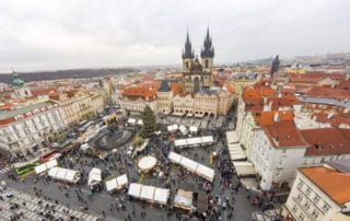 View of the Christmas Market in the Old Town of Prague