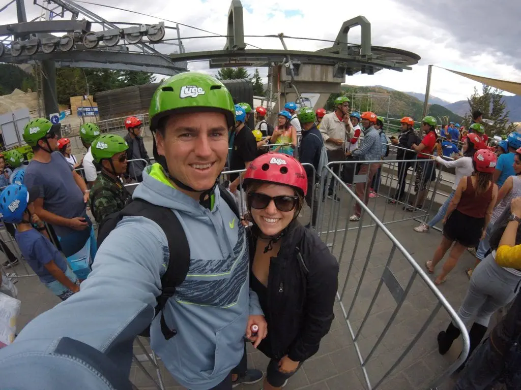 Standing in line at the Luge in Queenstown