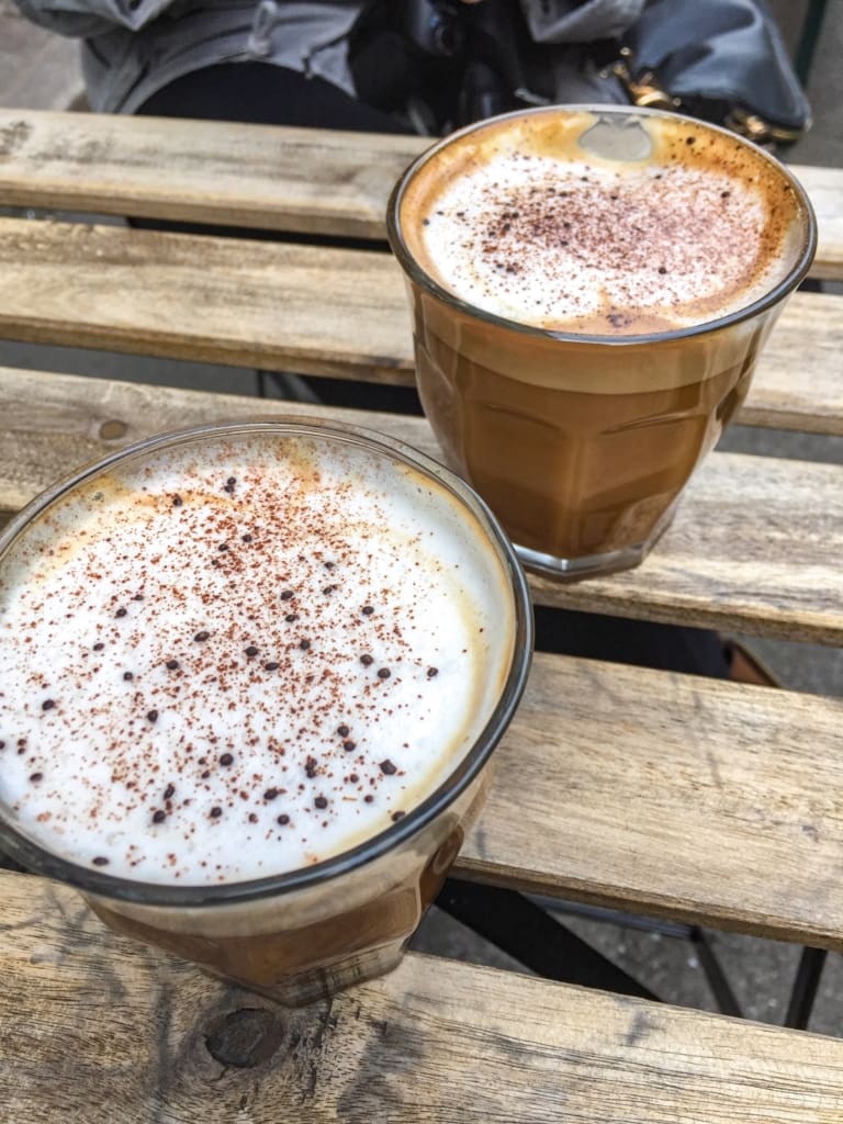 Lattes in the streets of Copenhagen