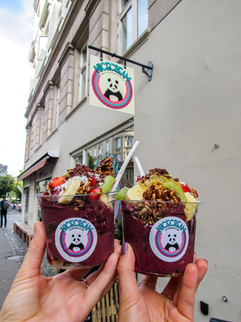 Acai bowls from nice cream in Copenhagen