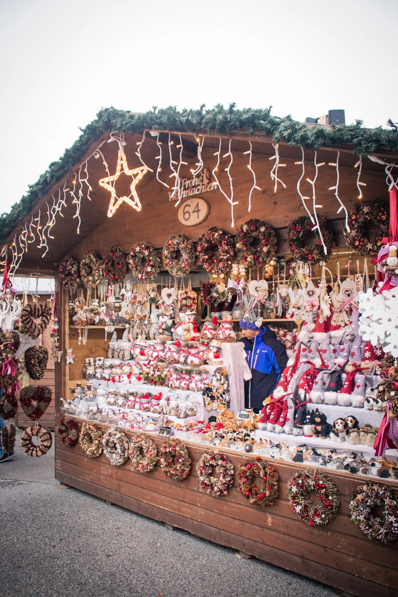 Photo of a Christmas Booth at the Christmas Market in Vienna