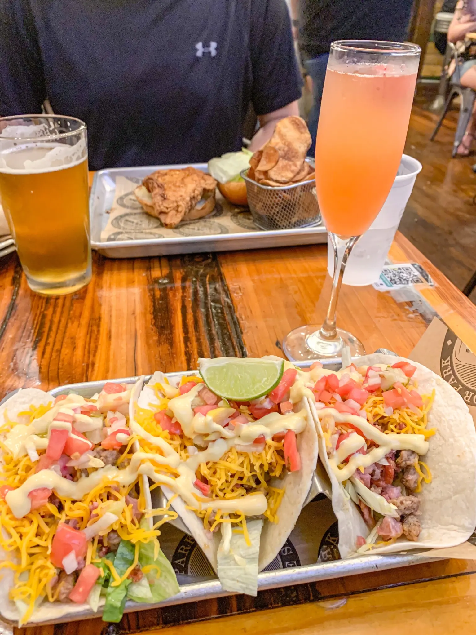 Tacos and champagne from Treylor Park in Savannah