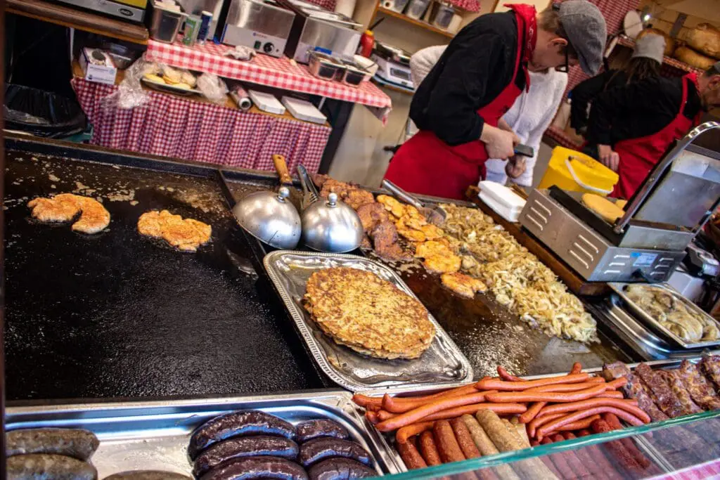 Food at the Christmas Market in Bratislava