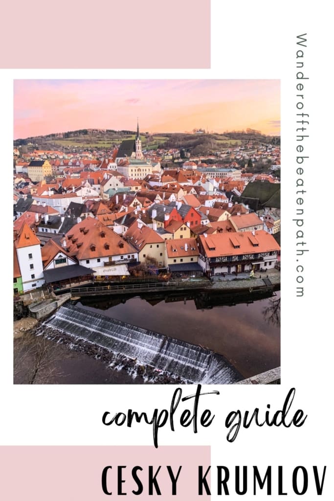 Panoramic View of Cesky Krumlov from a viewpoint in town.