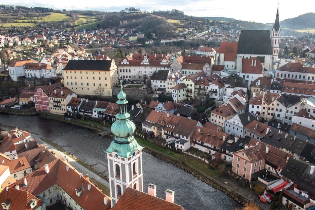 View of Cesky Krumlov from the Castle Tower