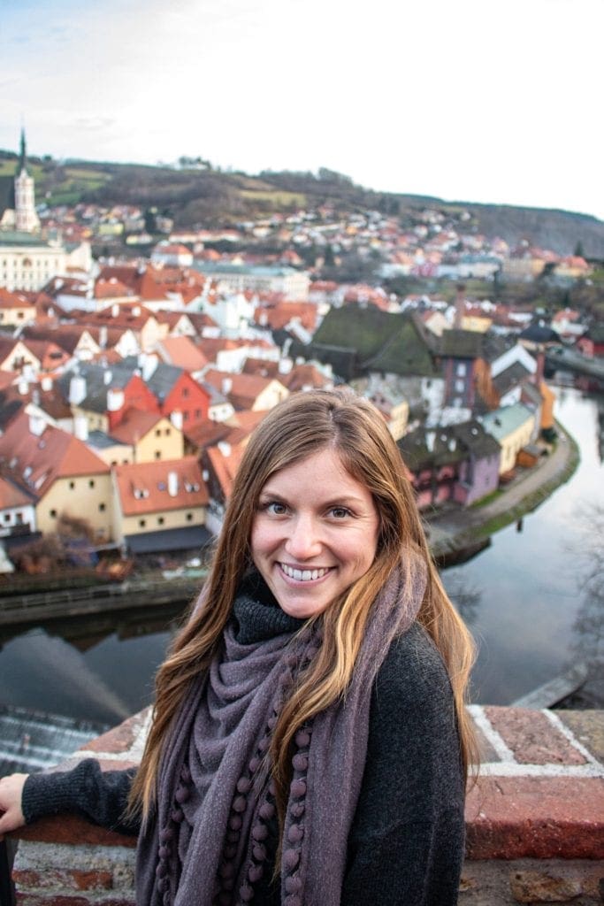 Posing in Cesky Krumlov