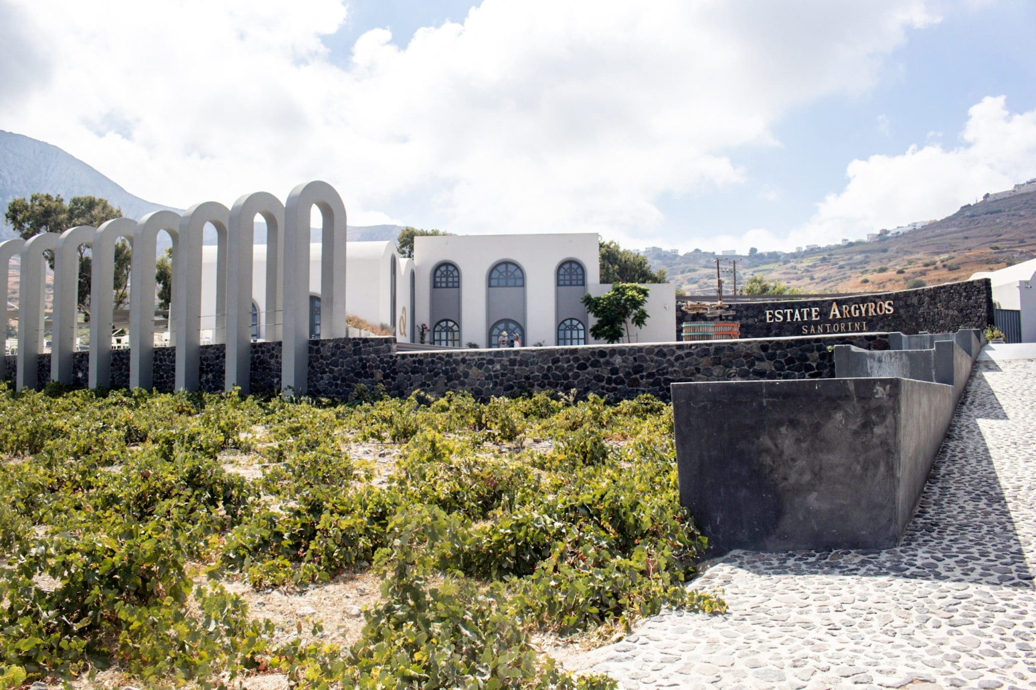 View of Argyros Winery in Santorini