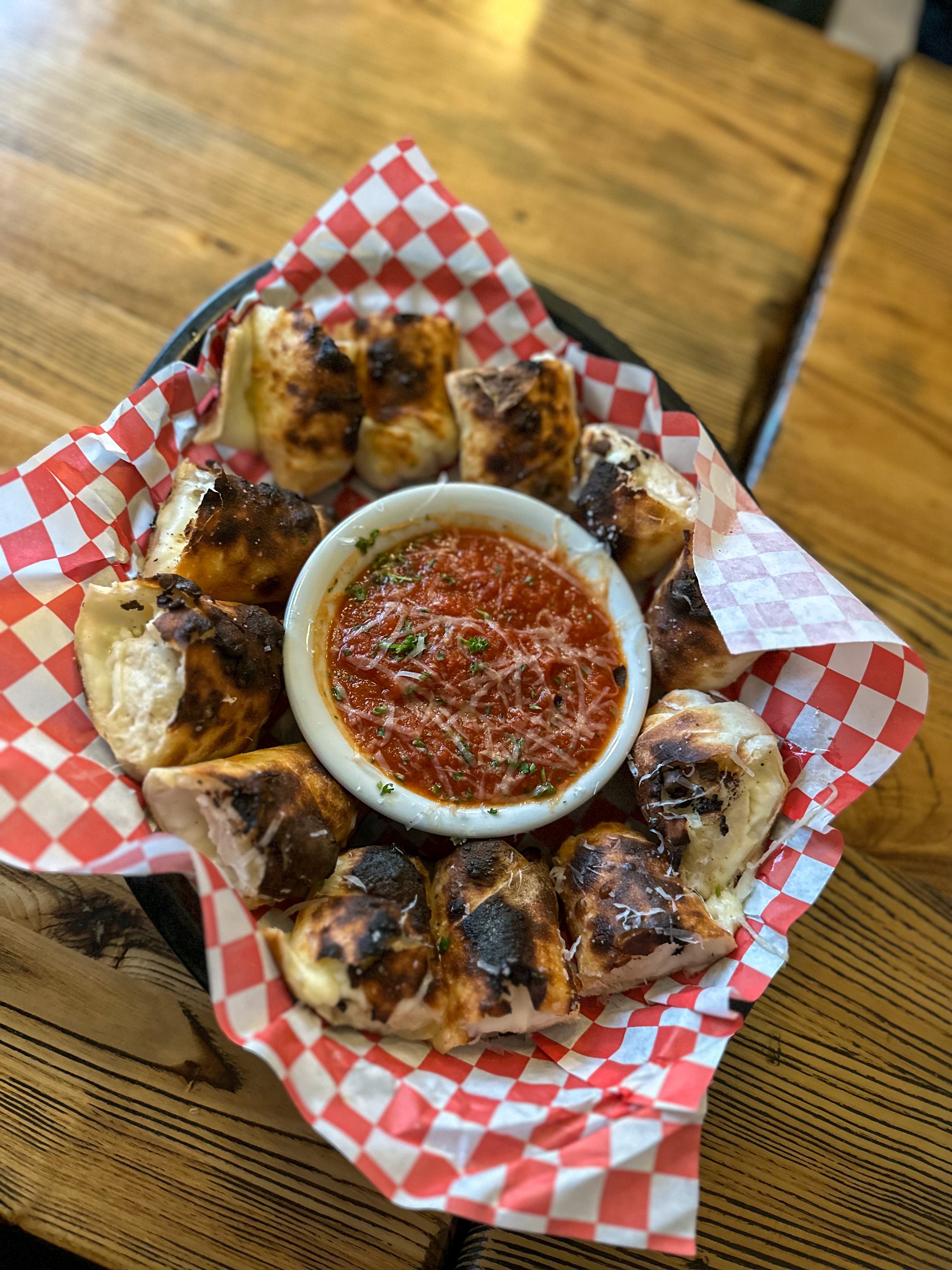 Homemade pizza bites from Black Sheep