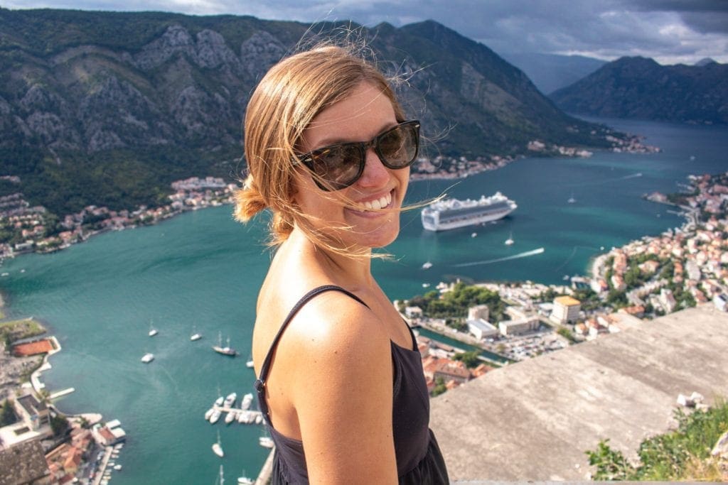 Posing at the fortress in Kotor