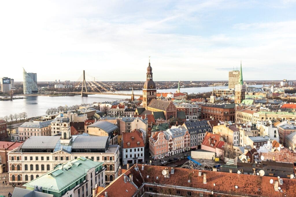 Photo from a view point in Riga, Latvia overlooking the city.