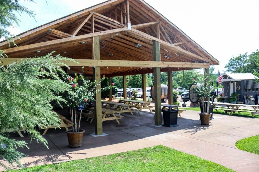 Picnic Tables at the winery