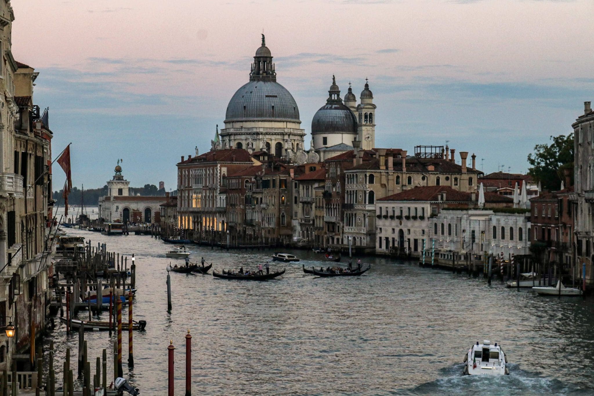 View of the sunset in Venice, Italy