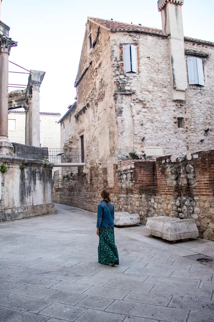 Posing in the streets of the Old Town of Split