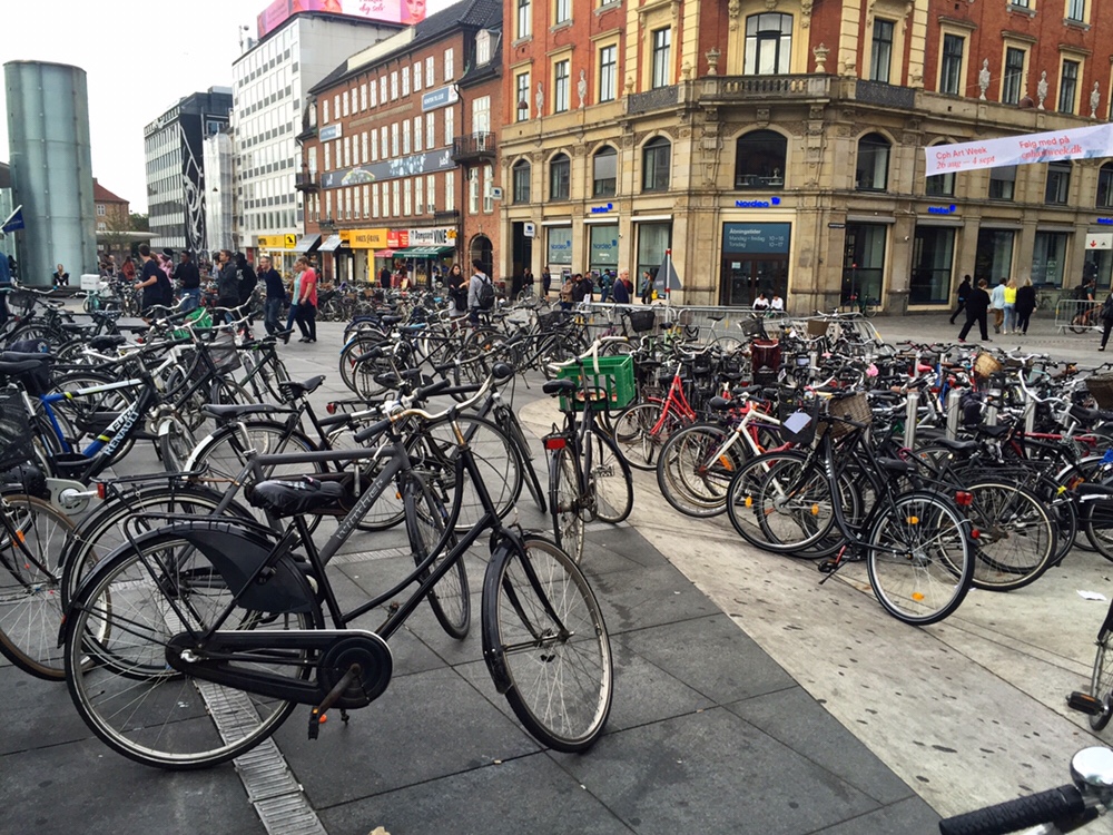 View of bikes in Copenhagen