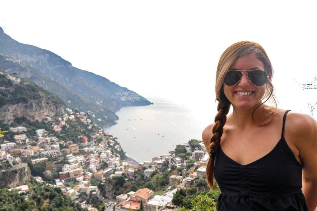 Posing with a view of Positano