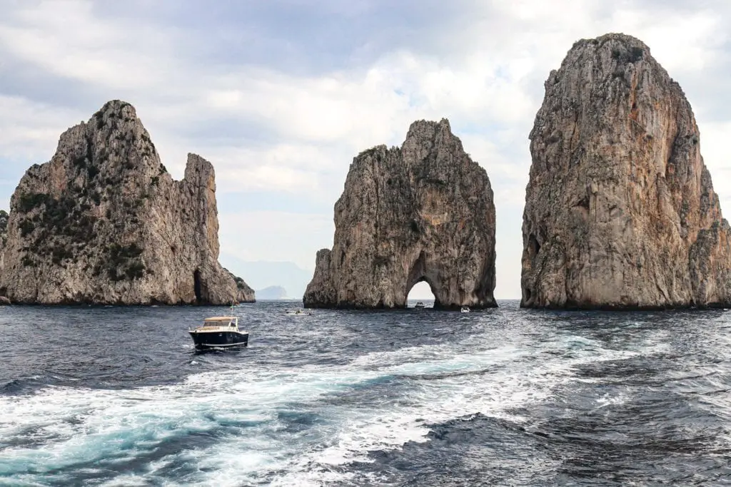 Rock formations in Capri, Italy