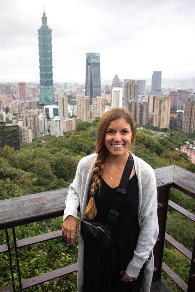 Posing for a photo on Elephant Mountain