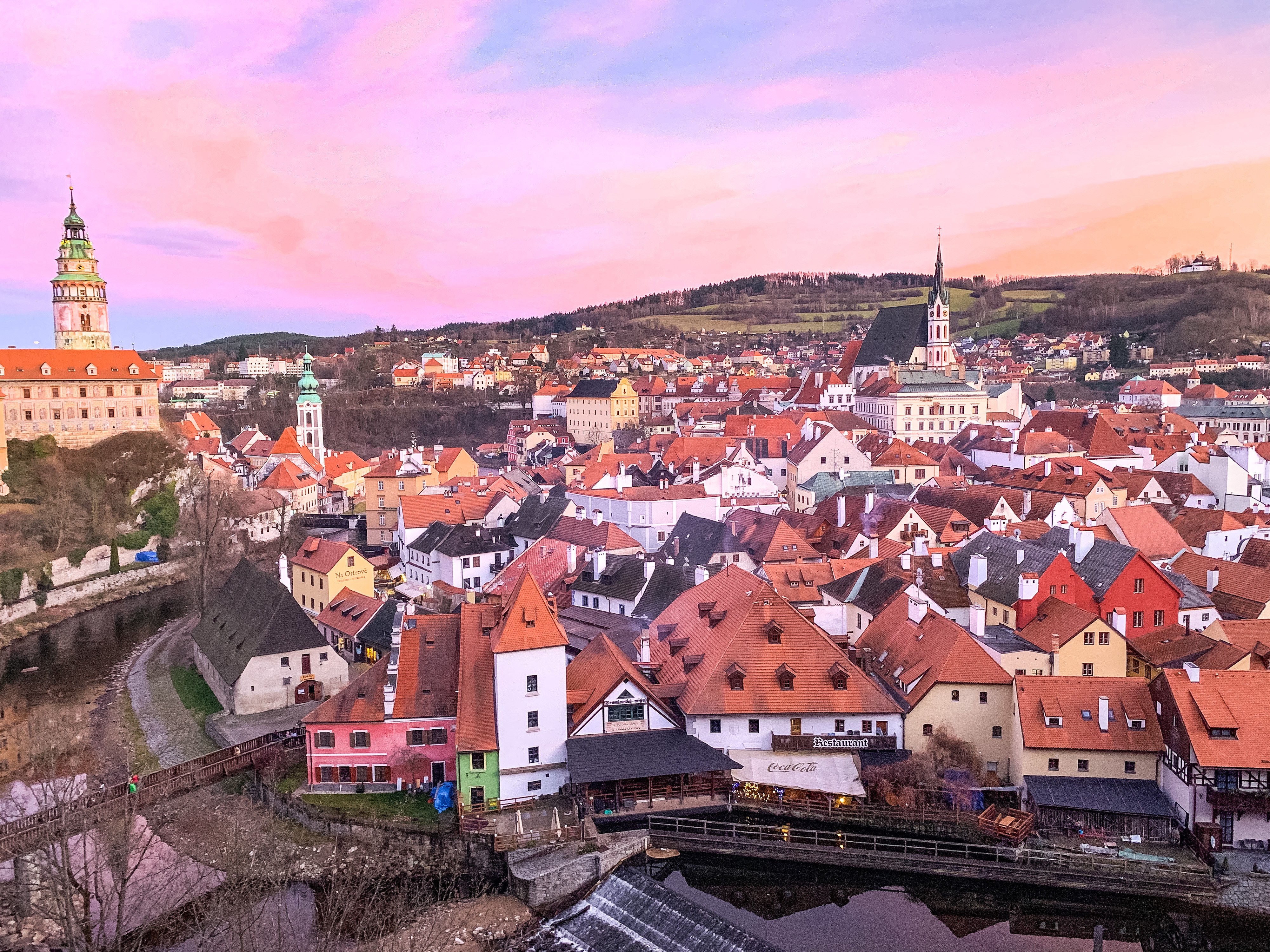 Photo of the magical sunset in Cesky Krumlov