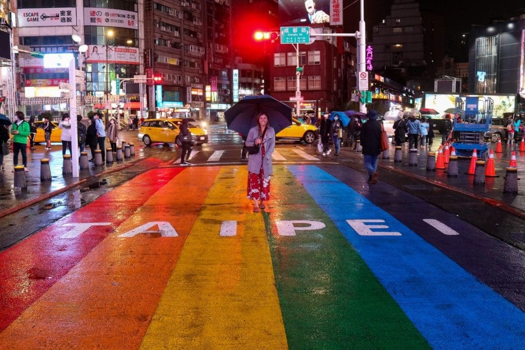 Posing in the streets of Taipei