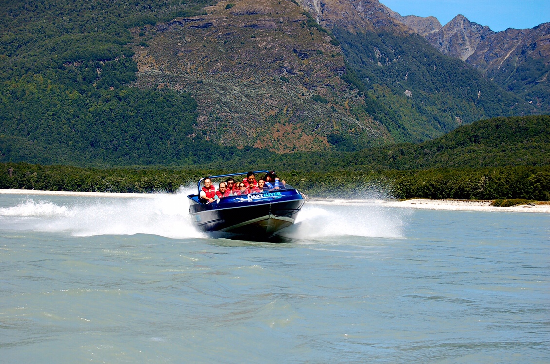 Jet boating with Dart River Jet Safari's