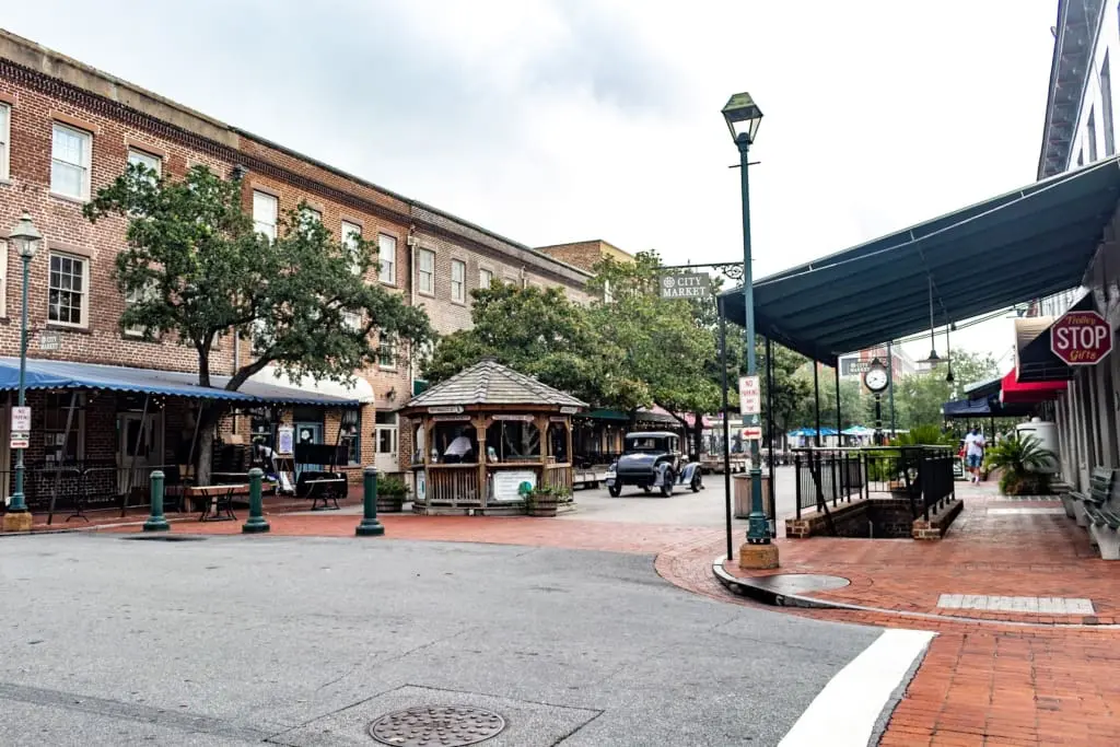 Scenic view of the City Market in Savannah GA