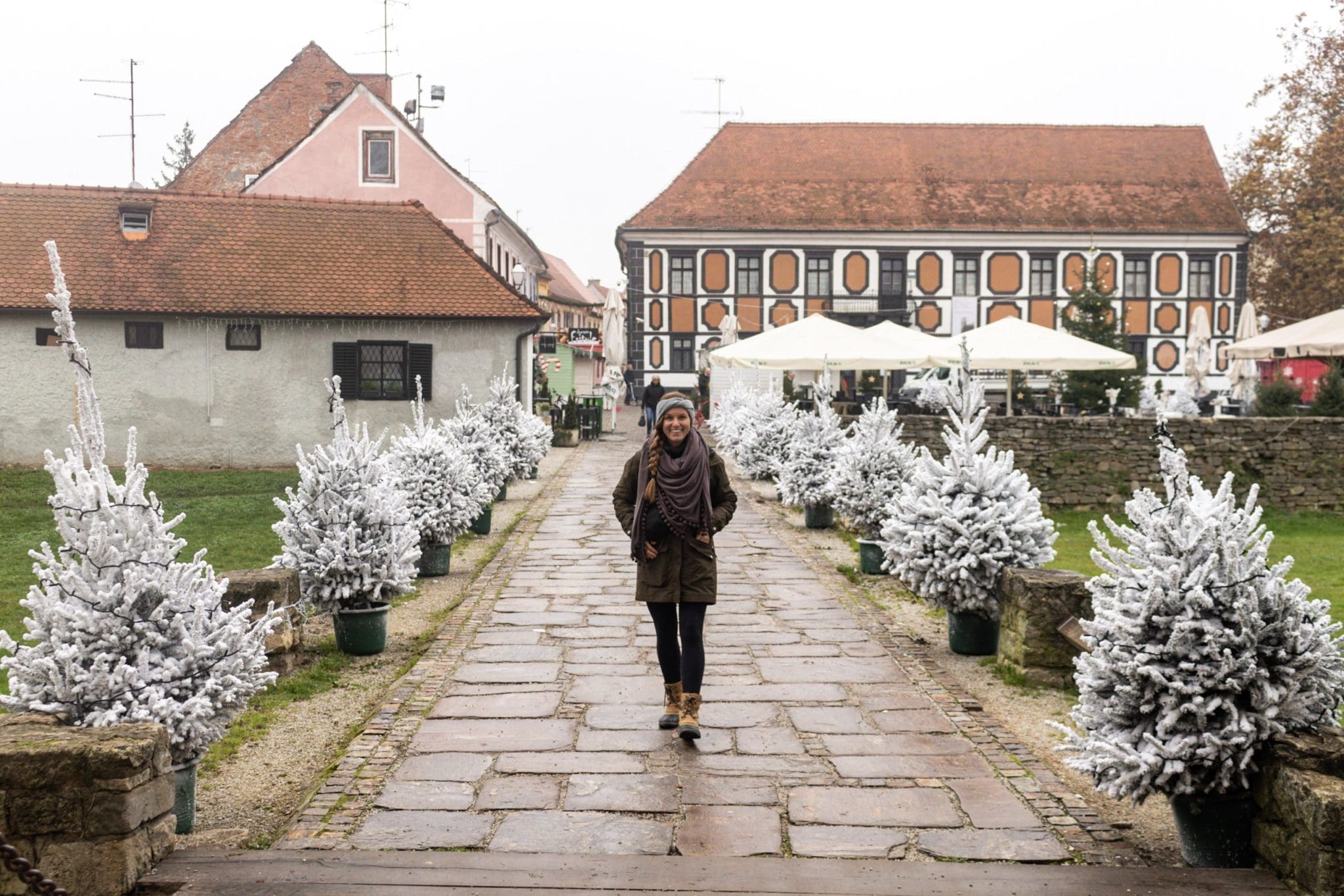 Posing in the quaint town of Varazdin