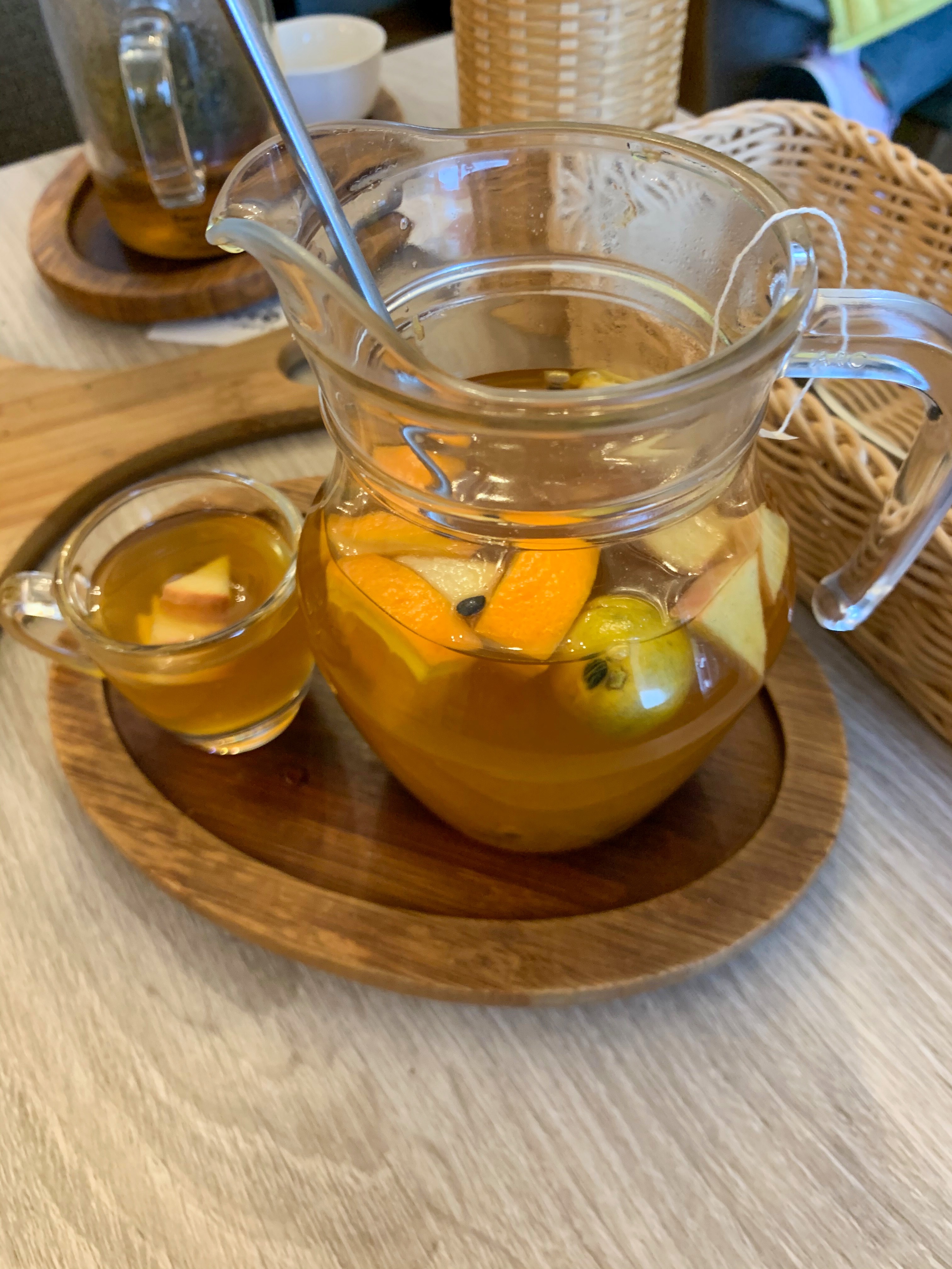 Pitcher of tea with fruit in it, Taipei