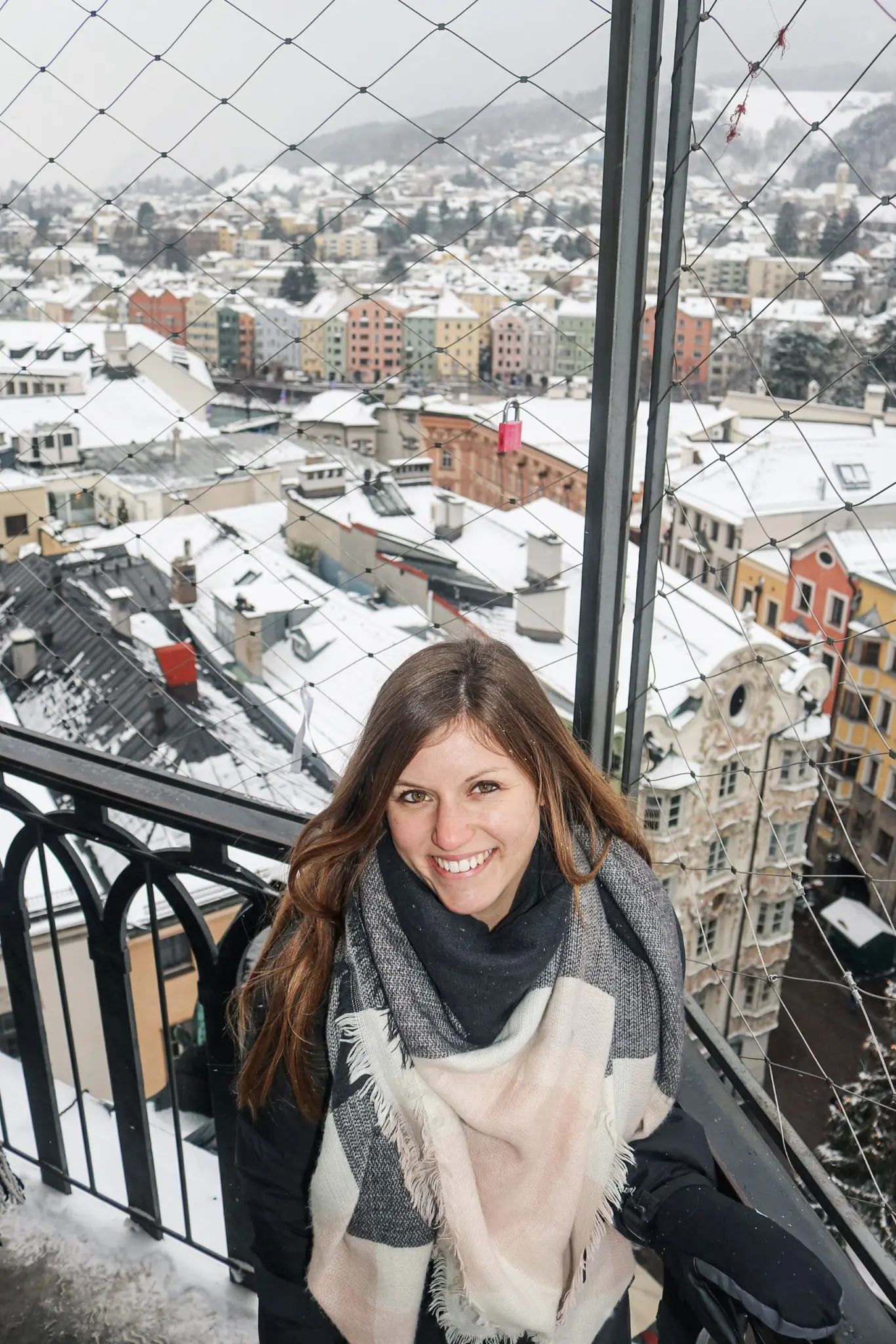 Posing at the Stadtturm in Innsbruck