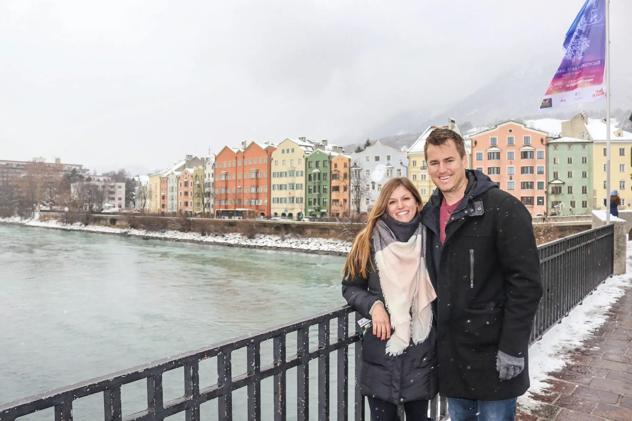 Posing near the Colorful Houses in Innsbruck